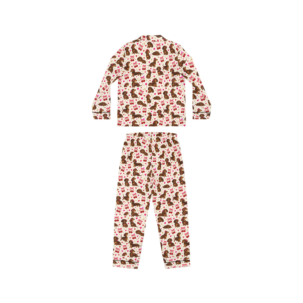 Satin Women’s Pajama Set — Pink Chocolate Cookie Pattern