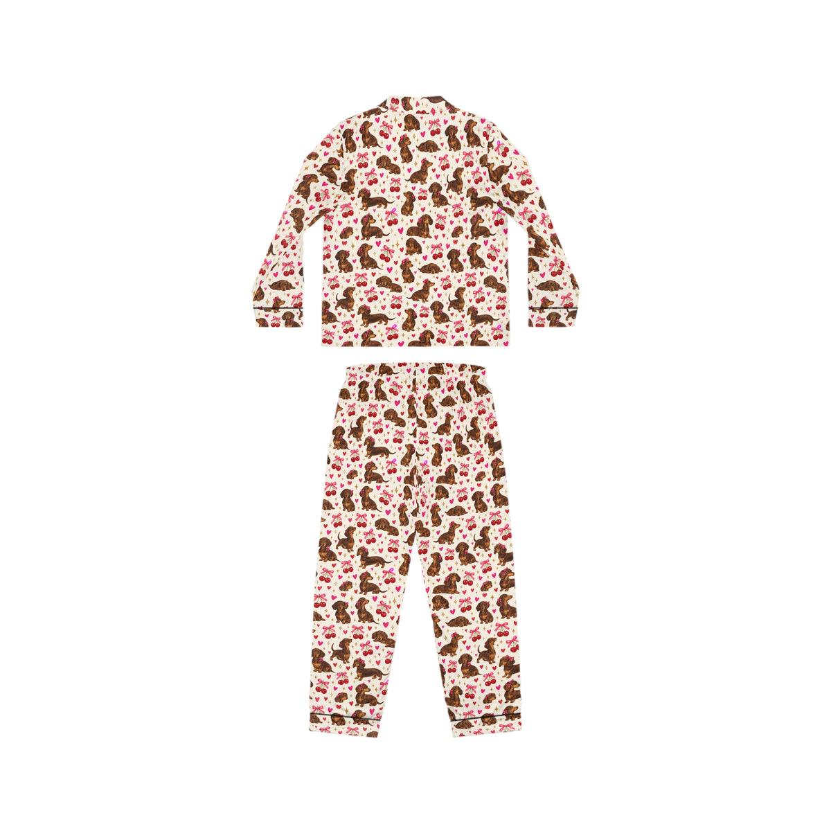 Satin Women’s Pajama Set — Pink Chocolate Cookie Pattern