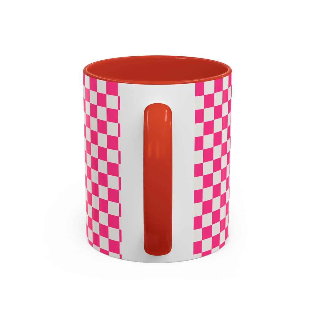 Doxie Girl Pink Checkerboard Mug  Pink Checkerboard Dachshund Accent Mug