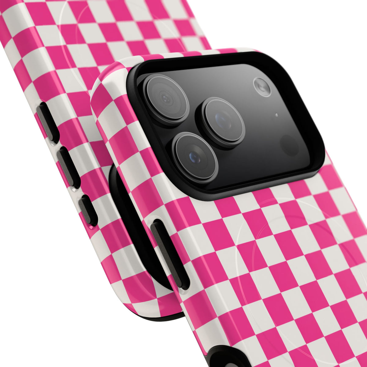 Pink Checkerboard Tough Magnetic Phone Case