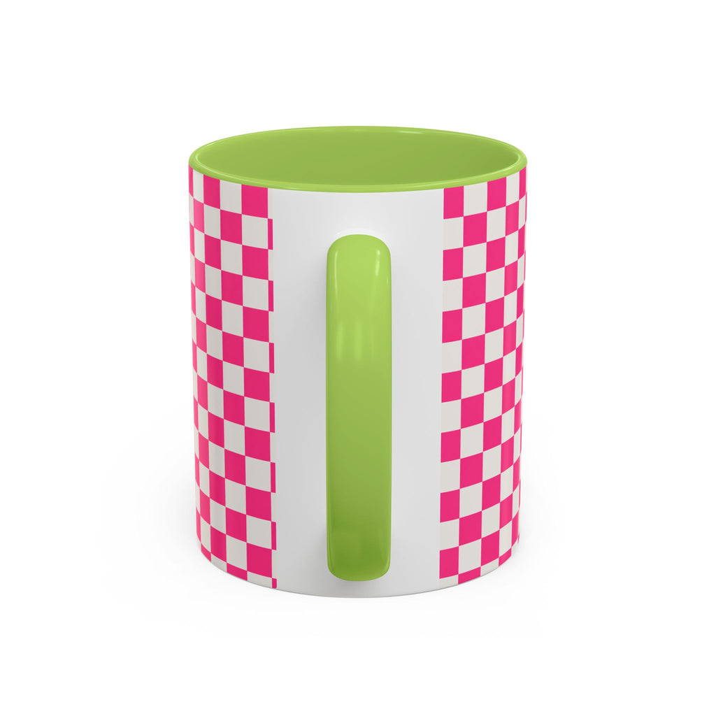 Doxie Girl Pink Checkerboard Mug  Pink Checkerboard Dachshund Accent Mug