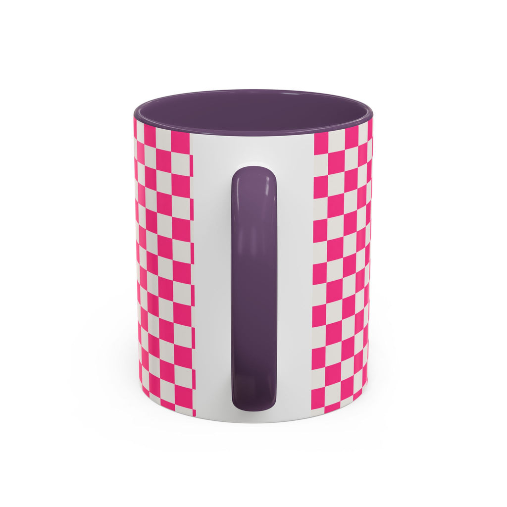 Doxie Girl Pink Checkerboard Mug  Pink Checkerboard Dachshund Accent Mug