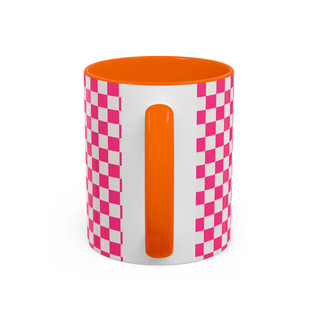 Doxie Girl Pink Checkerboard Mug  Pink Checkerboard Dachshund Accent Mug