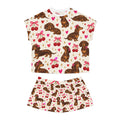 Dachshund & Cherries Women's Short Pajama Set — Cute Dog Print Sleepwear