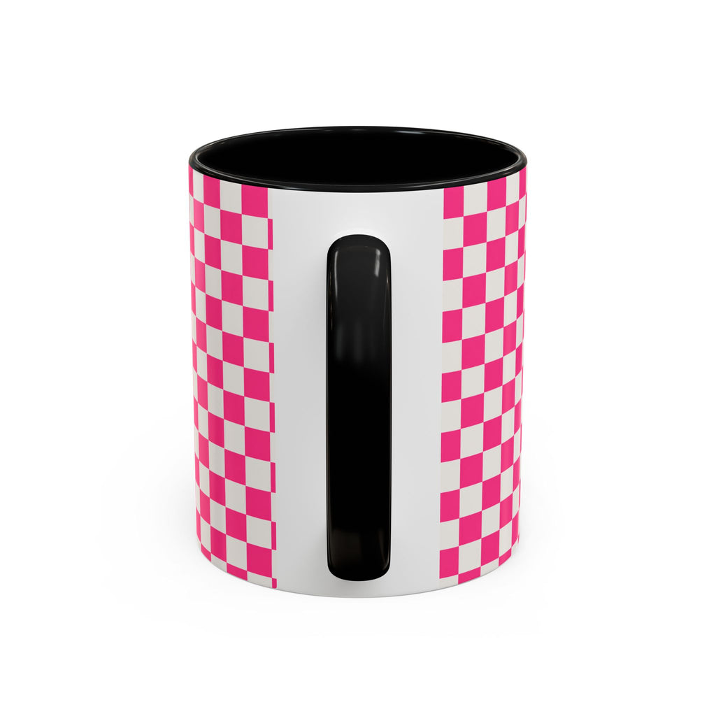 Doxie Girl Pink Checkerboard Mug  Pink Checkerboard Dachshund Accent Mug