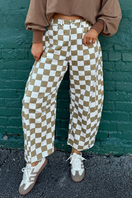 Checkered Past Barrel Pants