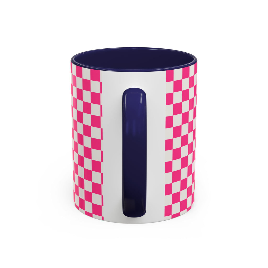 Doxie Girl Pink Checkerboard Mug  Pink Checkerboard Dachshund Accent Mug