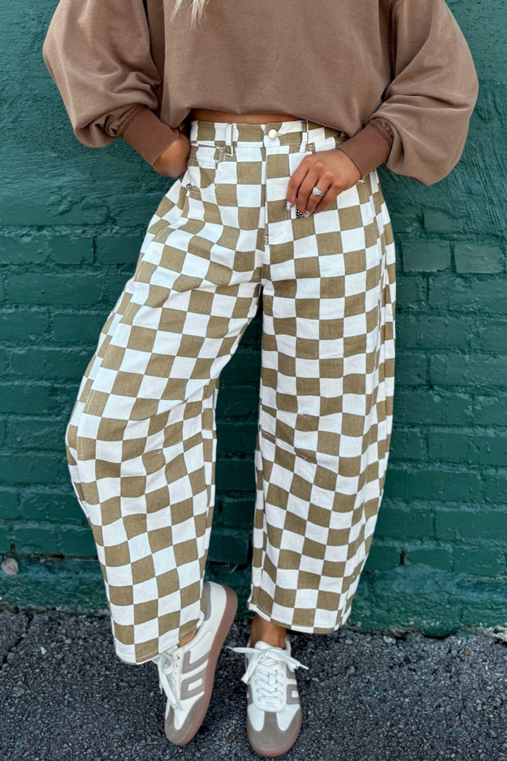 Checkered Past Barrel Pants