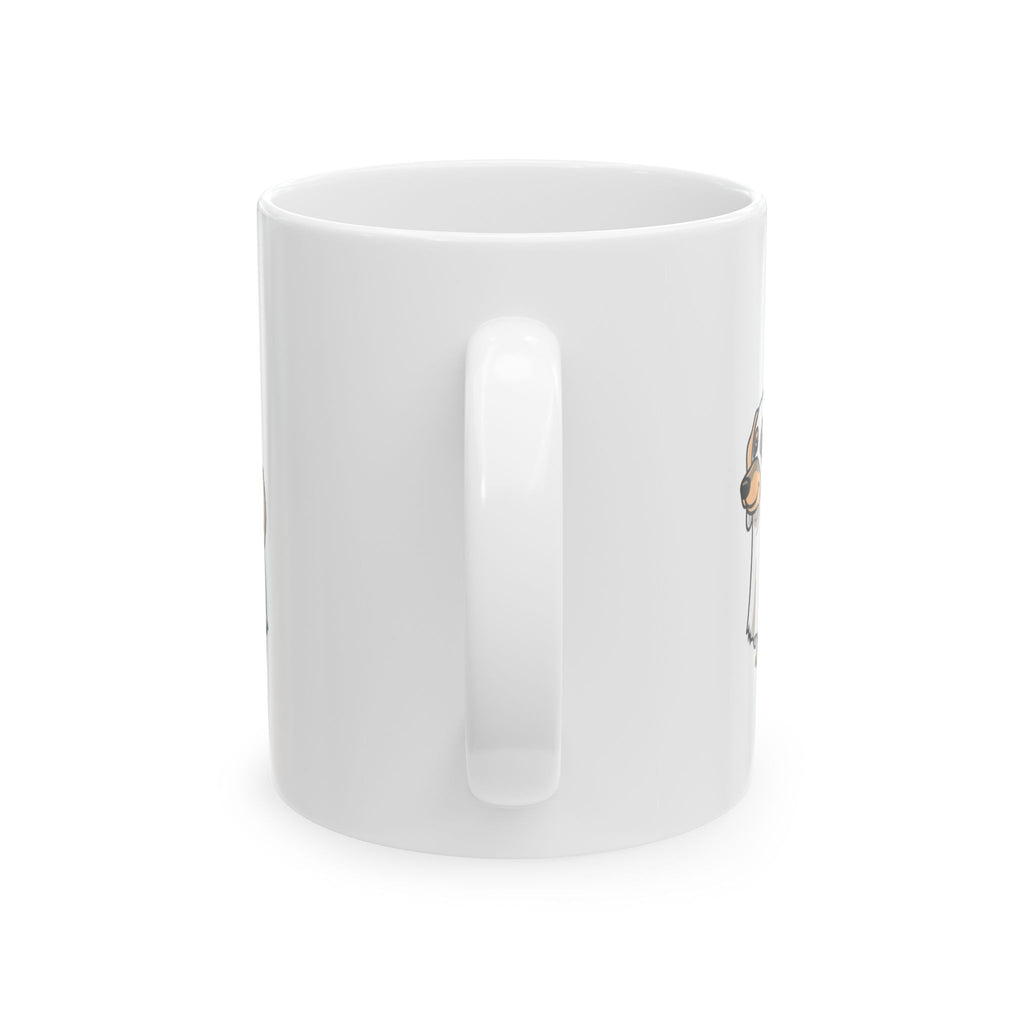 Ghost Costume Dachshund Mug – Cute Halloween Coffee Cup (11oz/15oz)
