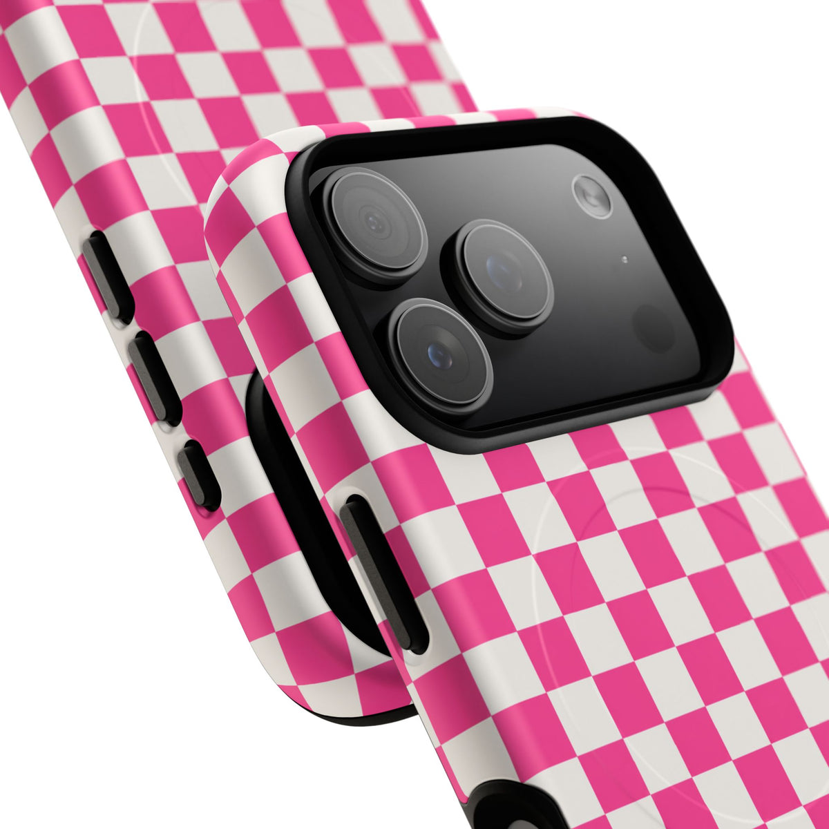 Pink Checkerboard Tough Magnetic Phone Case