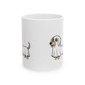 Ghost Costume Dachshund Mug – Cute Halloween Coffee Cup (11oz/15oz)