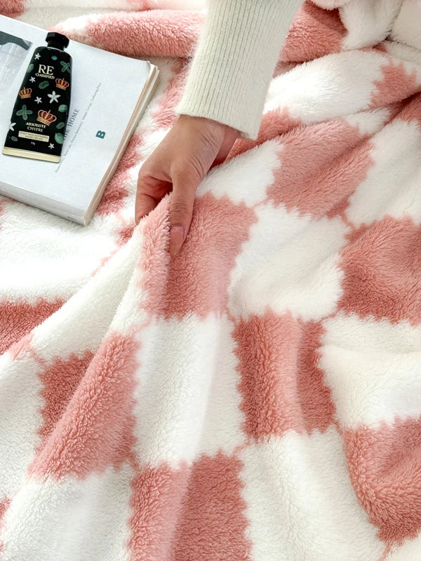 1 piece pink white flannel panda fleece soft and comfortable blanket nap blanket suitable for sofa bed sofa office suitable