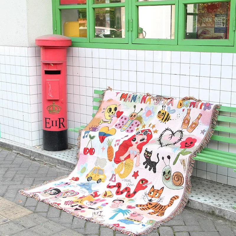 Pink Leopard Throw Blanket Home Decorative Bed Cover Nap Sofa Blanket Camping Bedspread Aesthetics Tapestry Picnic Tablecloth