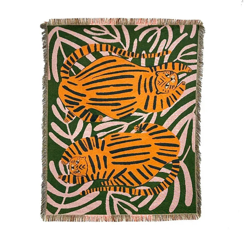 Pink Leopard Throw Blanket Home Decorative Bed Cover Nap Sofa Blanket Camping Bedspread Aesthetics Tapestry Picnic Tablecloth