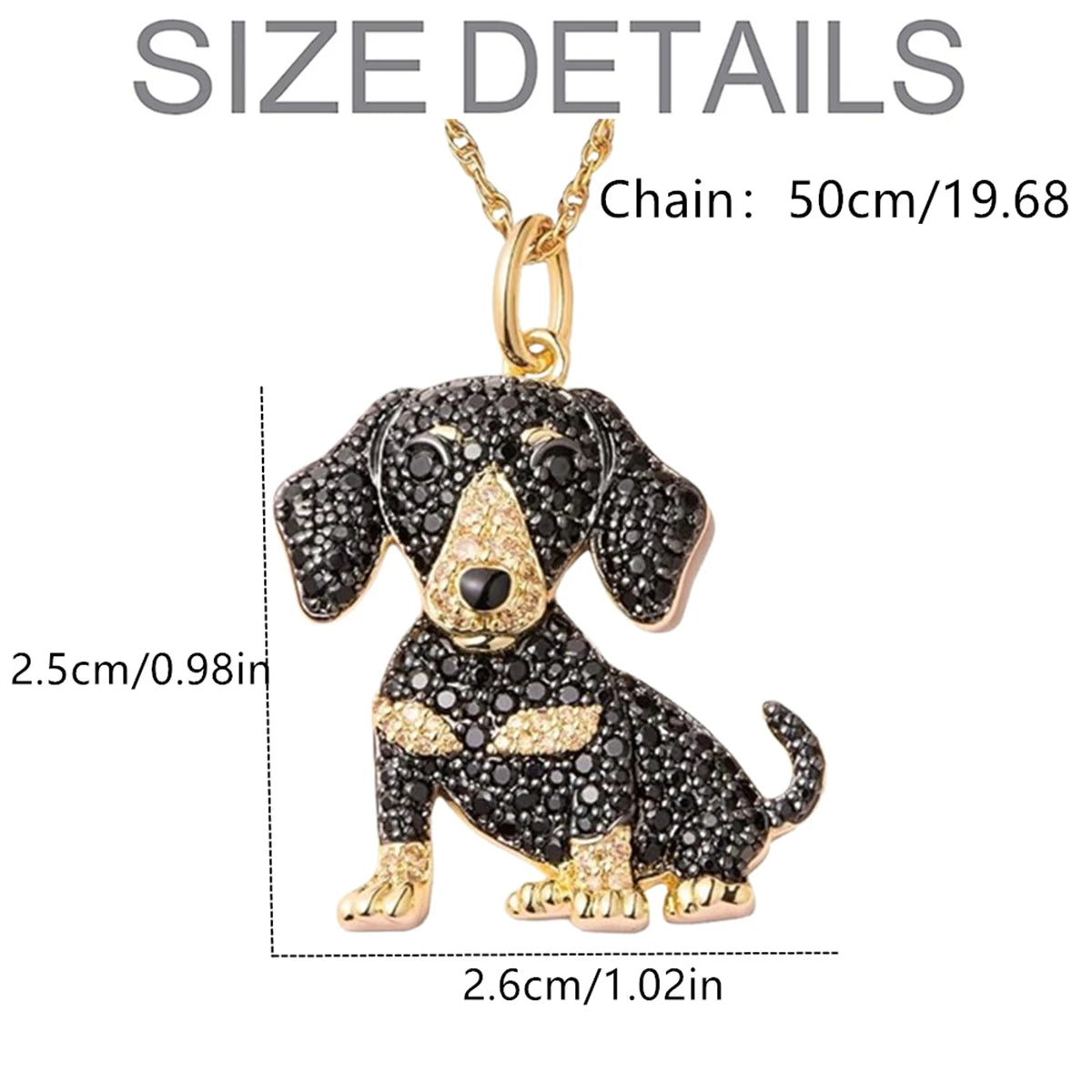 1Pc Cute Dachshund Pendant Necklace Exquisite Women's Shining Rhinestone Pet Puppy Jewelry Accessories Dog Lovers Holiday Gift
