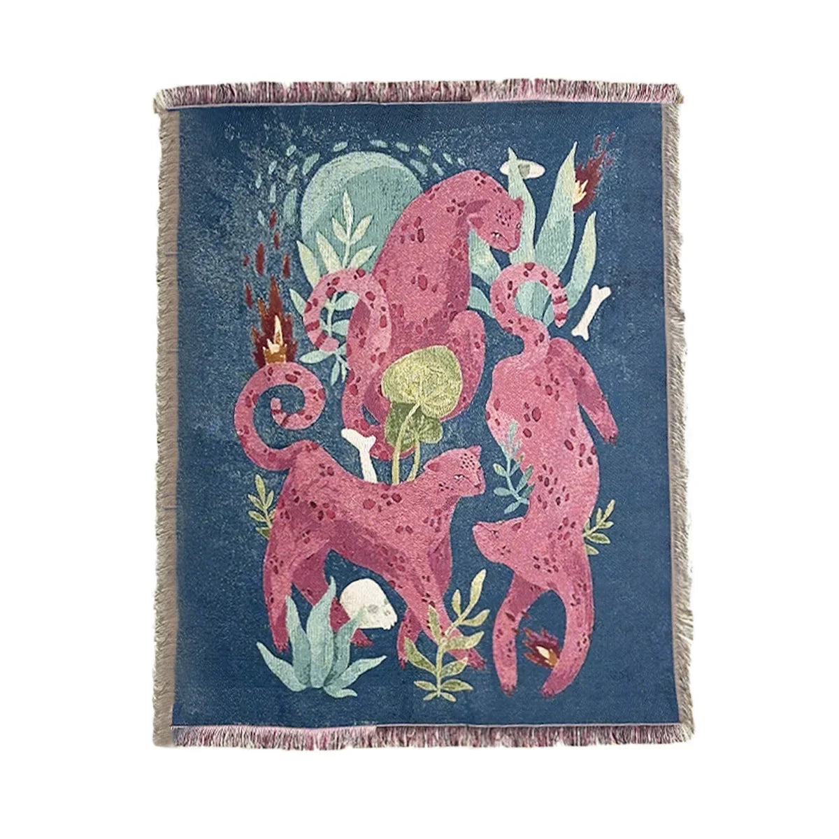 Pink Leopard Throw Blanket Home Decorative Bed Cover Nap Sofa Blanket Camping Bedspread Aesthetics Tapestry Picnic Tablecloth
