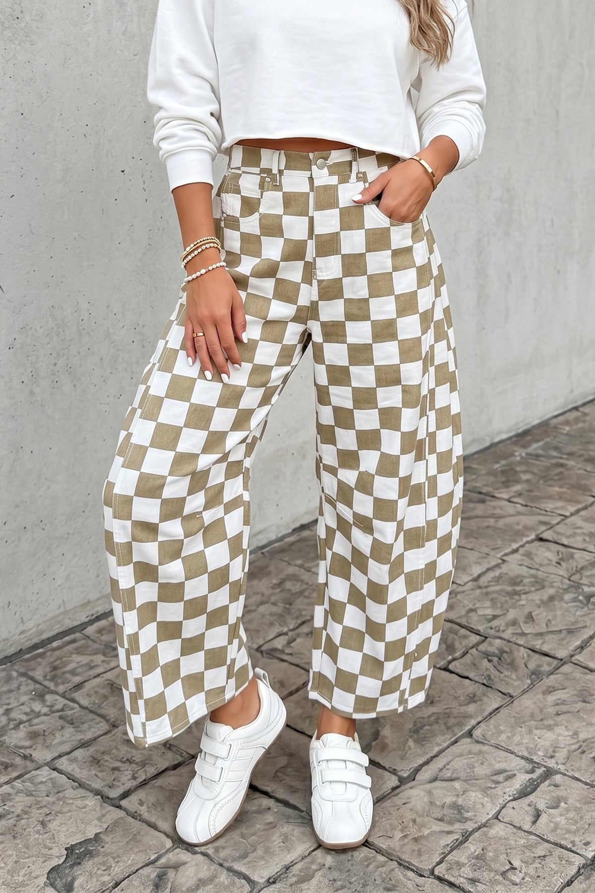 Checkered Past Barrel Pants